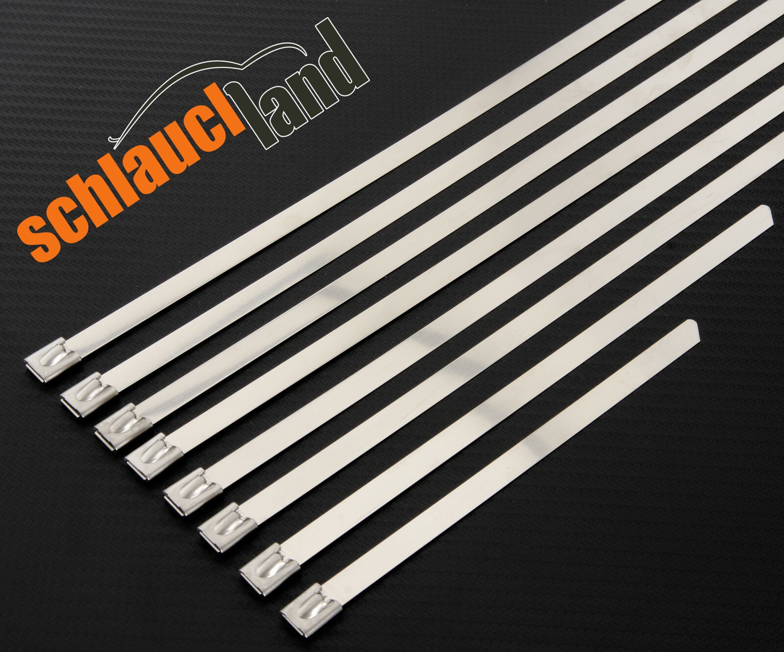 100x Kabelbinder Edelstahl 7,9 x 200 mm *** Metal cable Tie Stainless steel 
